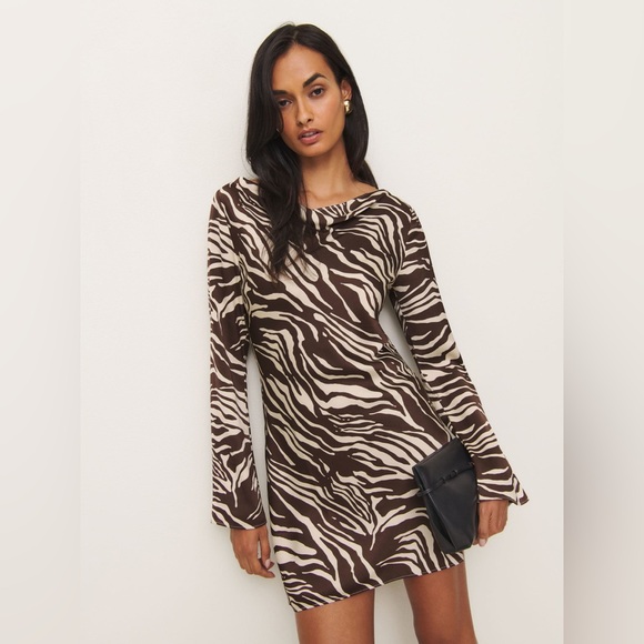 Reformation Dresses & Skirts - Reformation Pike satin dress zebra print